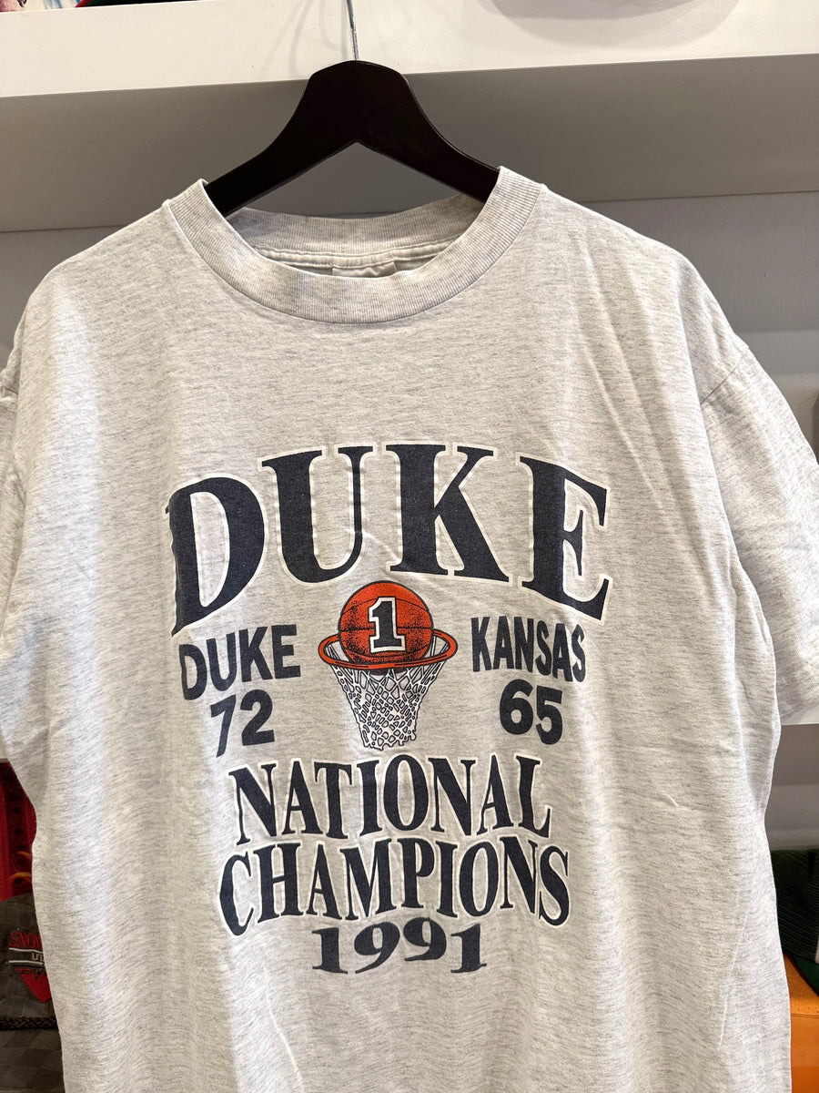 Vintage Duke 1991 National Champions Basketball T-Shirt Sz L Made