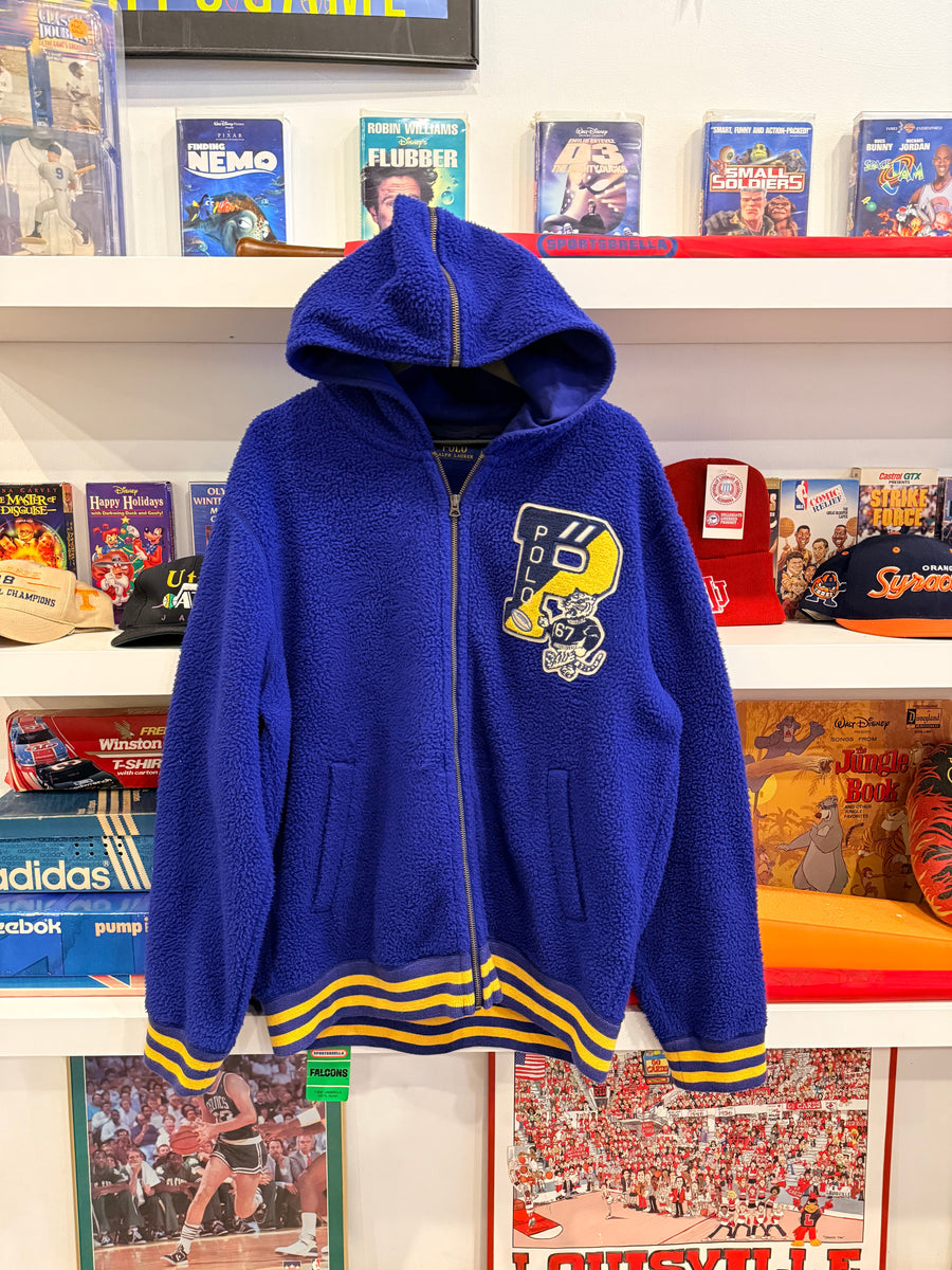 Polo Ralph Lauren Blue Tigers Varsity Sherpa Fleece Zip Up