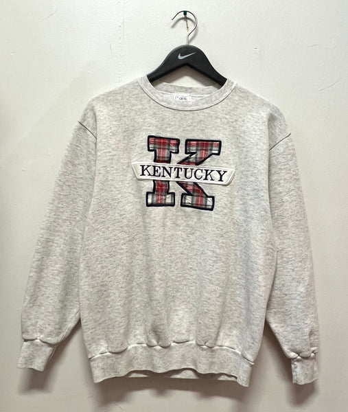Vintage University of Kentucky Plaid K Embroidered Sweatshirt Sz M