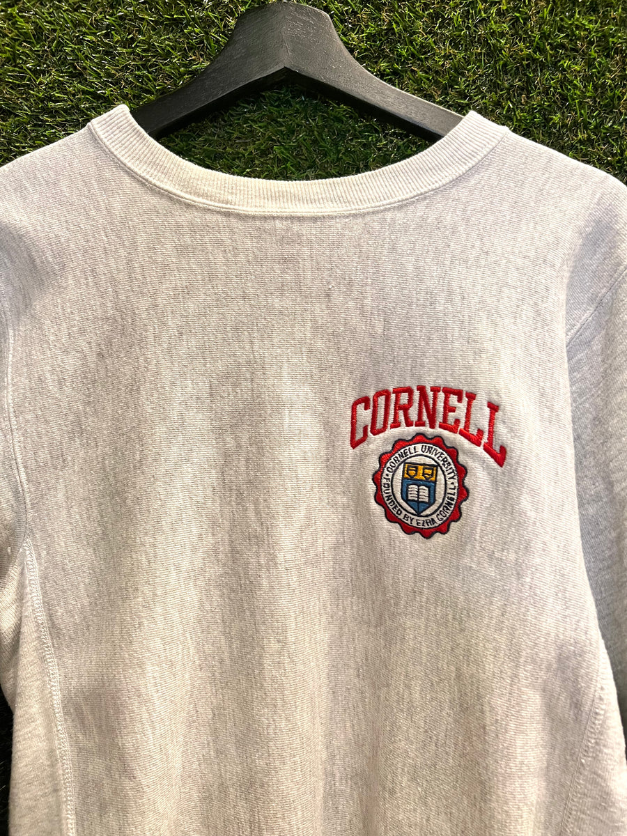 トップス vintage Champion CORNELL Reverse Weave L Cornell Champion Reverse Weave Sewn Hoodie Sweatshirt Gray