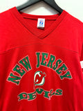 Vintage Logo 7 New Jersey Devils Hockey Jersey T-Shirt Sz L