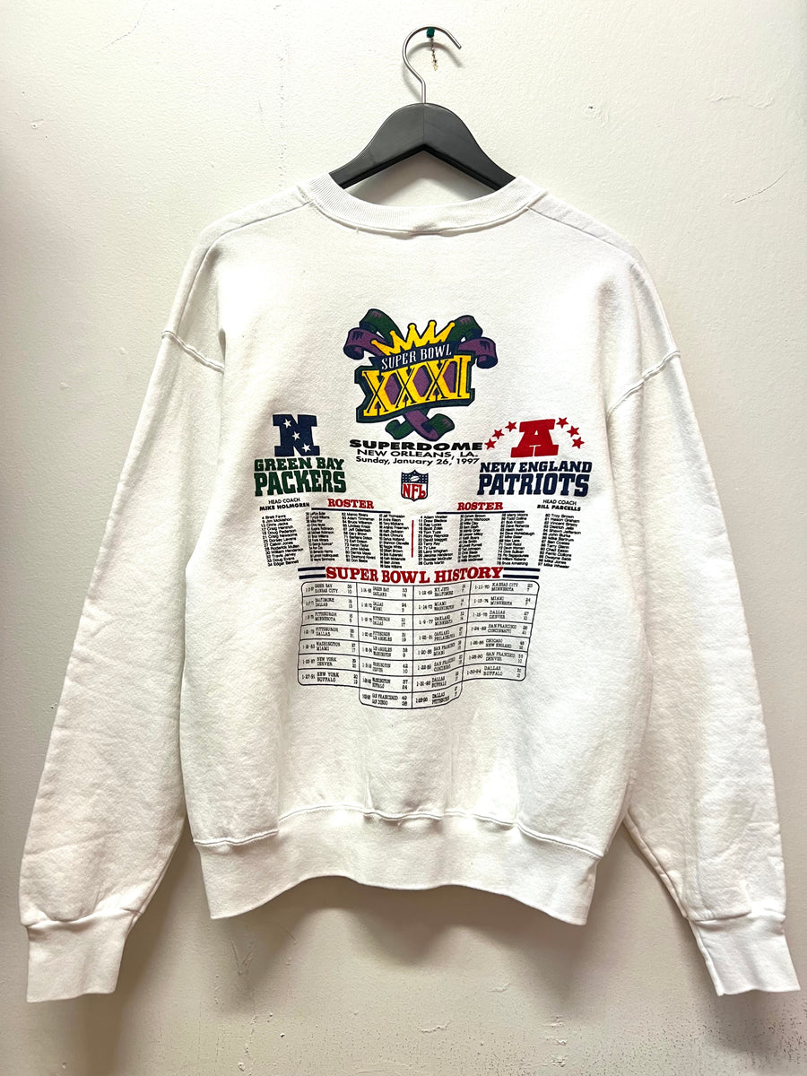 Vintage Super Bowl XXXI New Orleans January 1997 Green Bay Packers New  England Patriots Sweatshirt Sz L