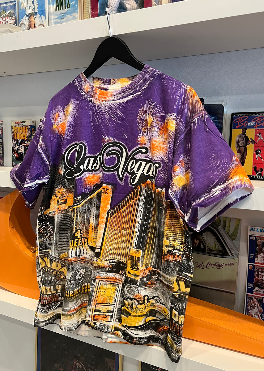 Vintage Las Vegas All Over Print Front & Back T-Shirt Sz L – 812
