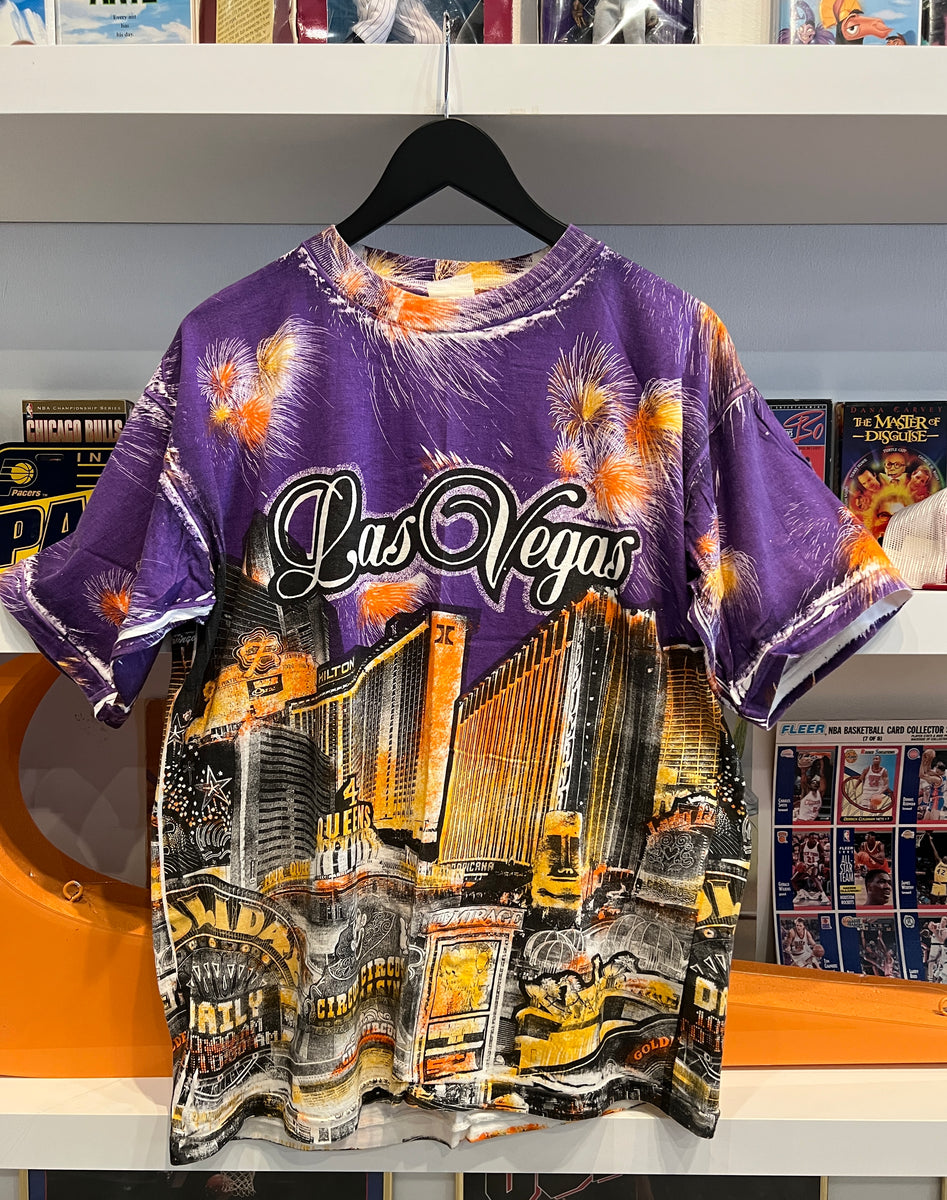 Vintage Las Vegas All Over Print Front & Back T-Shirt Sz L – 812