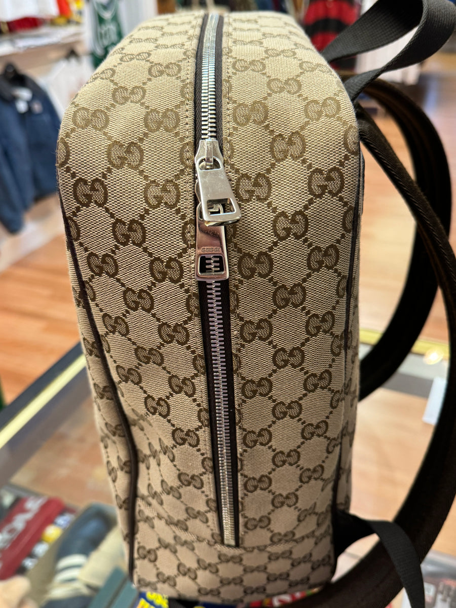 Gucci GG Monogram Beige Supreme Canvas Backpack Rucksack
