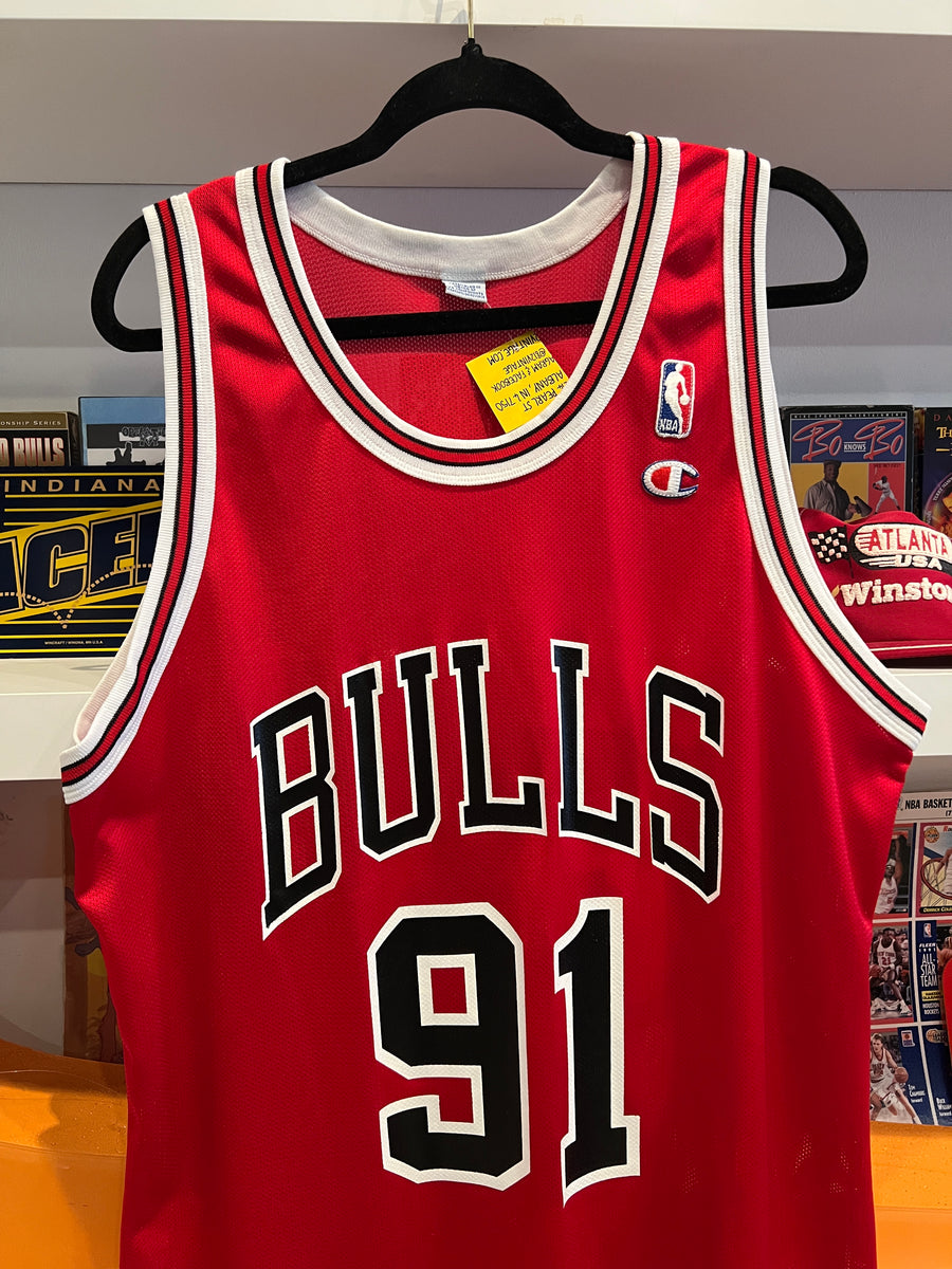 Dennis Rodman #91 Chicago Bulls Champion Jersey Sz 44 / Sz L