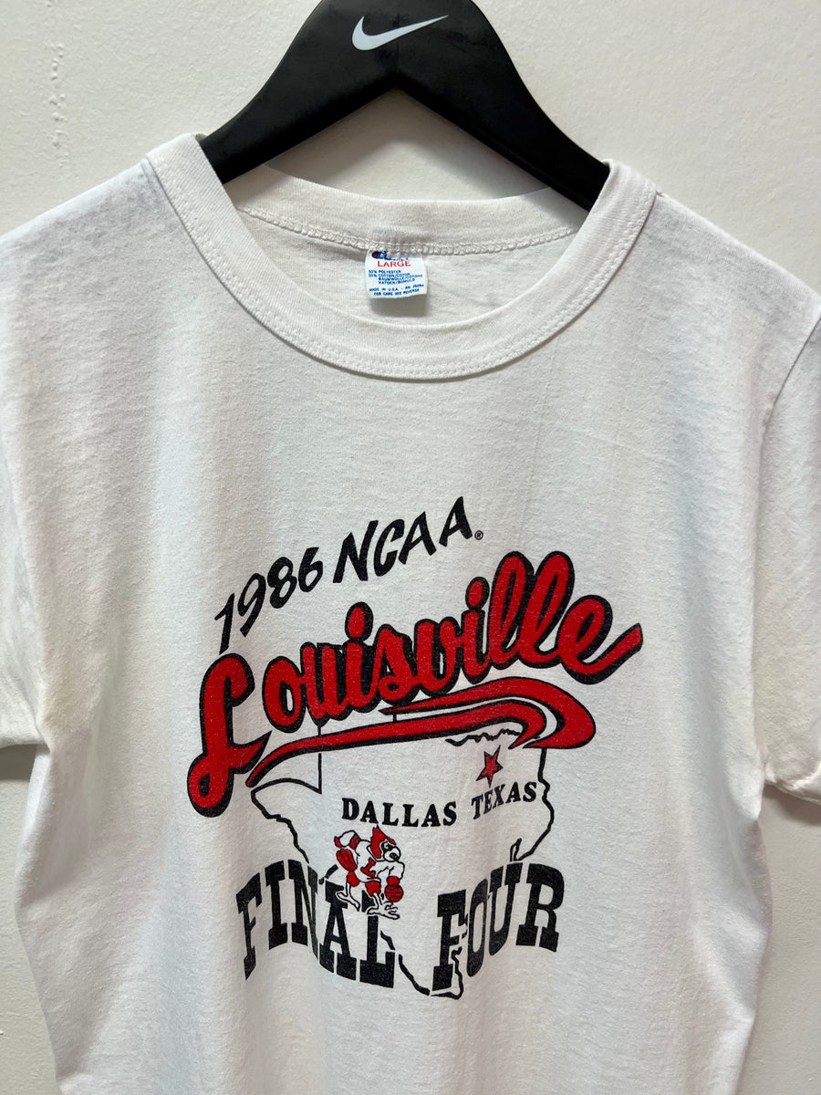 80s Louisville Cardinals '86 Final Four Basketball t-shirt Small