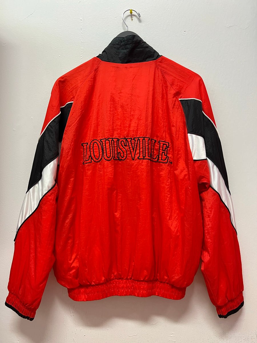 Champion Red Louisville Cardinals size Large L Jacket Windbreaker j30
