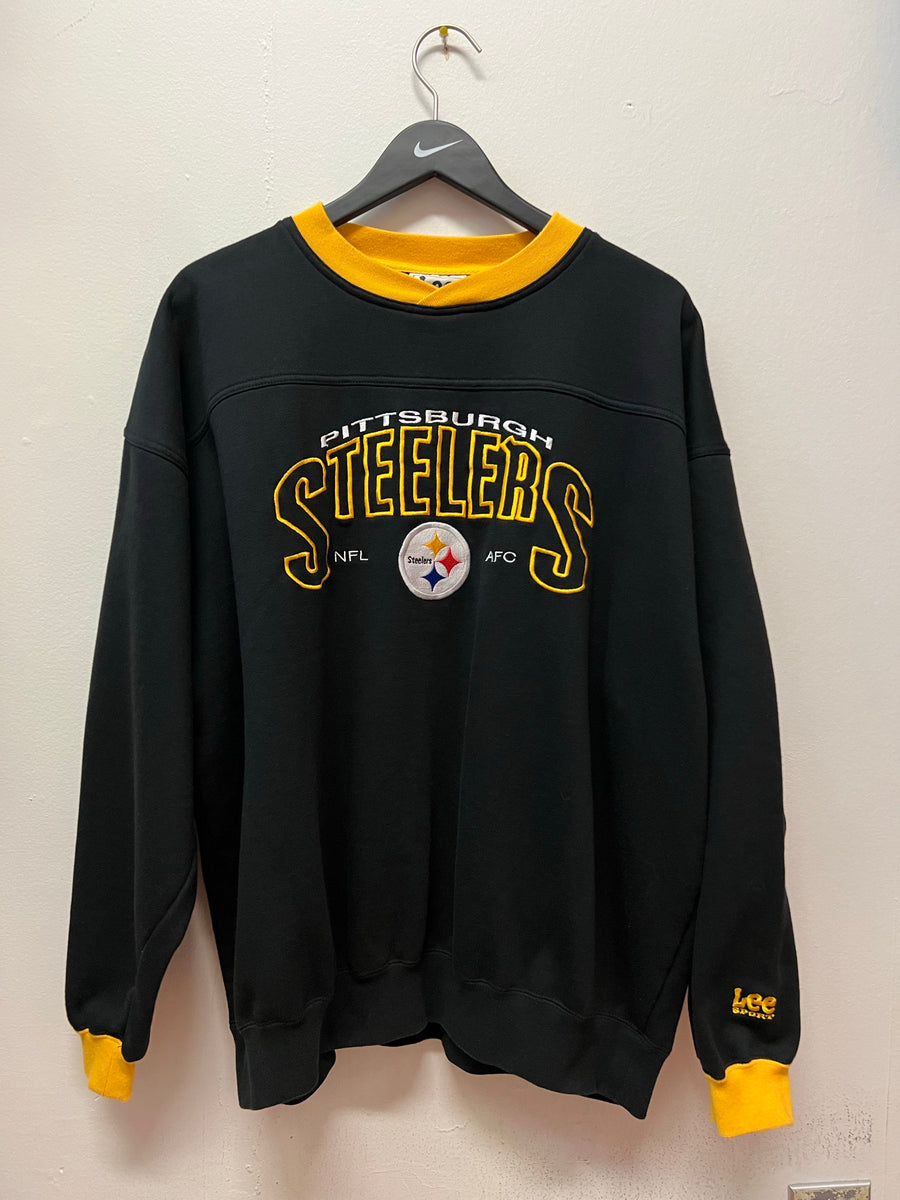 Vintage Pittsburgh Steelers sweatshirt, NFL black embroidered crewneck - XL