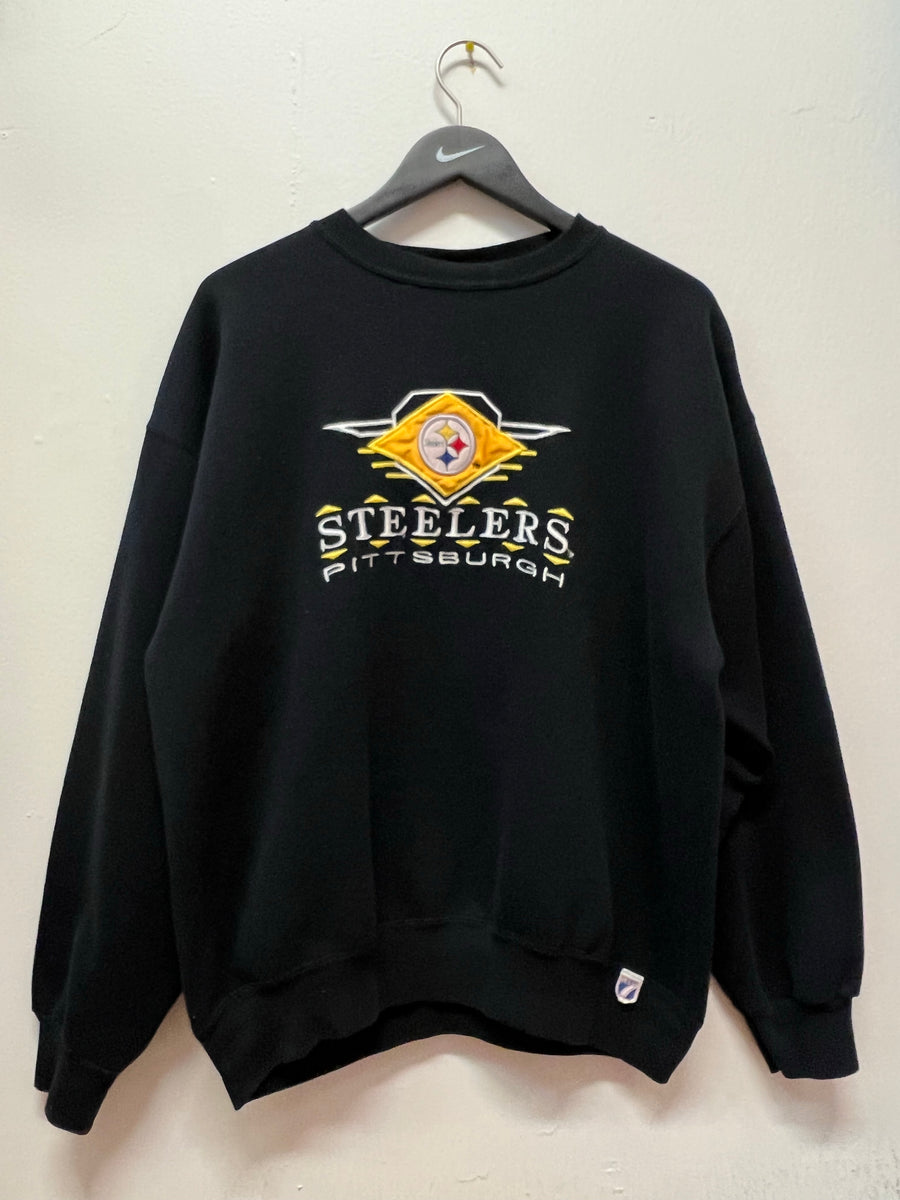 Pittsburgh Steelers Embroidered Crewneck Fleece Sweatshirt Port & Co Sz  L Rare