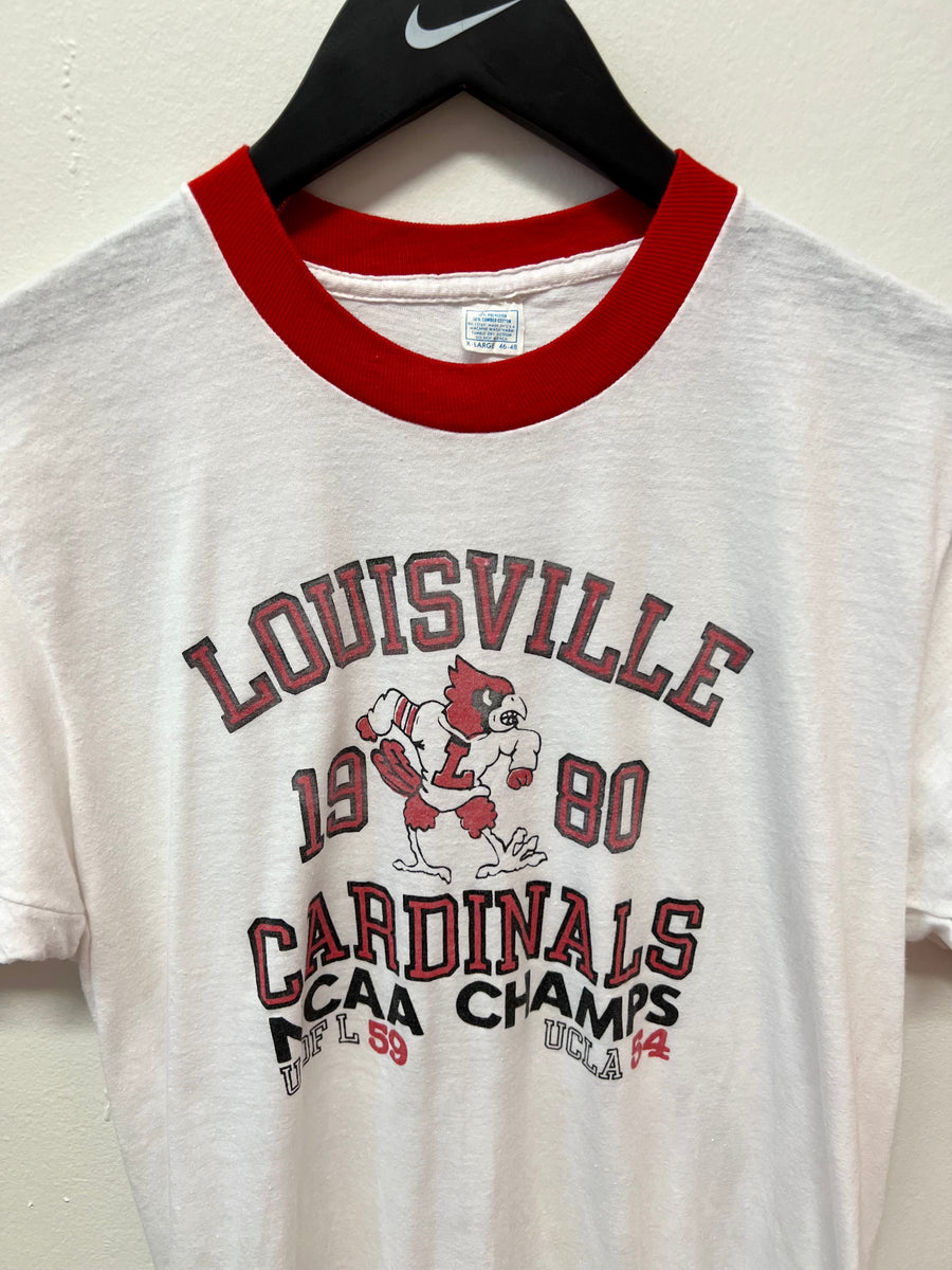 Gildan, Shirts, Vintage Ncaa Louisville Cardinals Mascot Lightning Tshirt Louisville  Cardinals