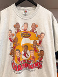 Vintage Chicago Bulls 1998 NBA Finals 6 Time NBA Champions Caricature T-shirt Sz L