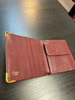 Cartier Mastline Bifold Wallet Leather Wine Red