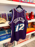 Utah Jazz John Stockton Mitchell & Ness Purple Hardwood Classics 1996/97 Swingman Jersey Sz XL