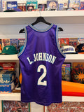 Vintage Larry Johnson #2 Charlotte Hornets Champion Jersey Sz M