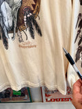 Vintage Easyriders Biker Suncatcher Feathers Cow Skull Long Sleeve T-Shirt Sz L