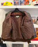 Vintage Melanie McQuade Brown Leather Bomber Jacket Sz L