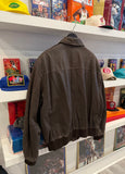 Vintage N.Y.D.A Brown Leather Bomber Jacket Sz L