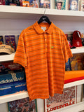 Golf Masters Orange Striped Polo Shirt Sz L