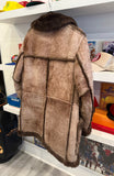 Vintage Stratojac Brown Sheepskin Shearling Coat Sz 40