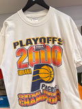 Vintage 2000 NBA Playoffs Indiana Pacers Central Division Champions T-Shirt Sz L Front and Back Graphics