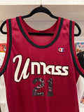 Vintage UMass Minutemen Champion Jersey Sz 44/L Made in USA