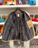 Vintage Carhartt Tan Workwear Duck Canvas Blanket Lined Chore Jacket Coat with Corduroy Collar Sz L