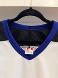 NWT Vintage CCM White Black Royal Blue Hockey Jersey Sz S Made in Canada