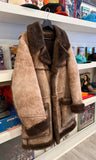 Vintage Stratojac Brown Sheepskin Shearling Coat Sz 40