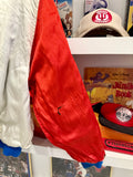 Vintage New York Giants Reversible Leather and Canvas Jeff Hamilton Bomber Jacket Sz XL Made in USA