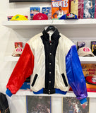 Vintage New York Giants Reversible Leather and Canvas Jeff Hamilton Bomber Jacket Sz XL Made in USA