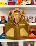 Vintage Filson Waxed Lined Vest with Fur Collar Sz L Made in USA