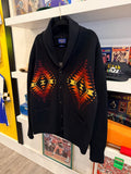 Pendleton Aztec Style Lambswool Shawl Cardigan Sz L