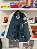 Vintage University of Louisville Cardinals Chore Jacket Sz L Corduroy Collar Plaid Lined Barn Coat