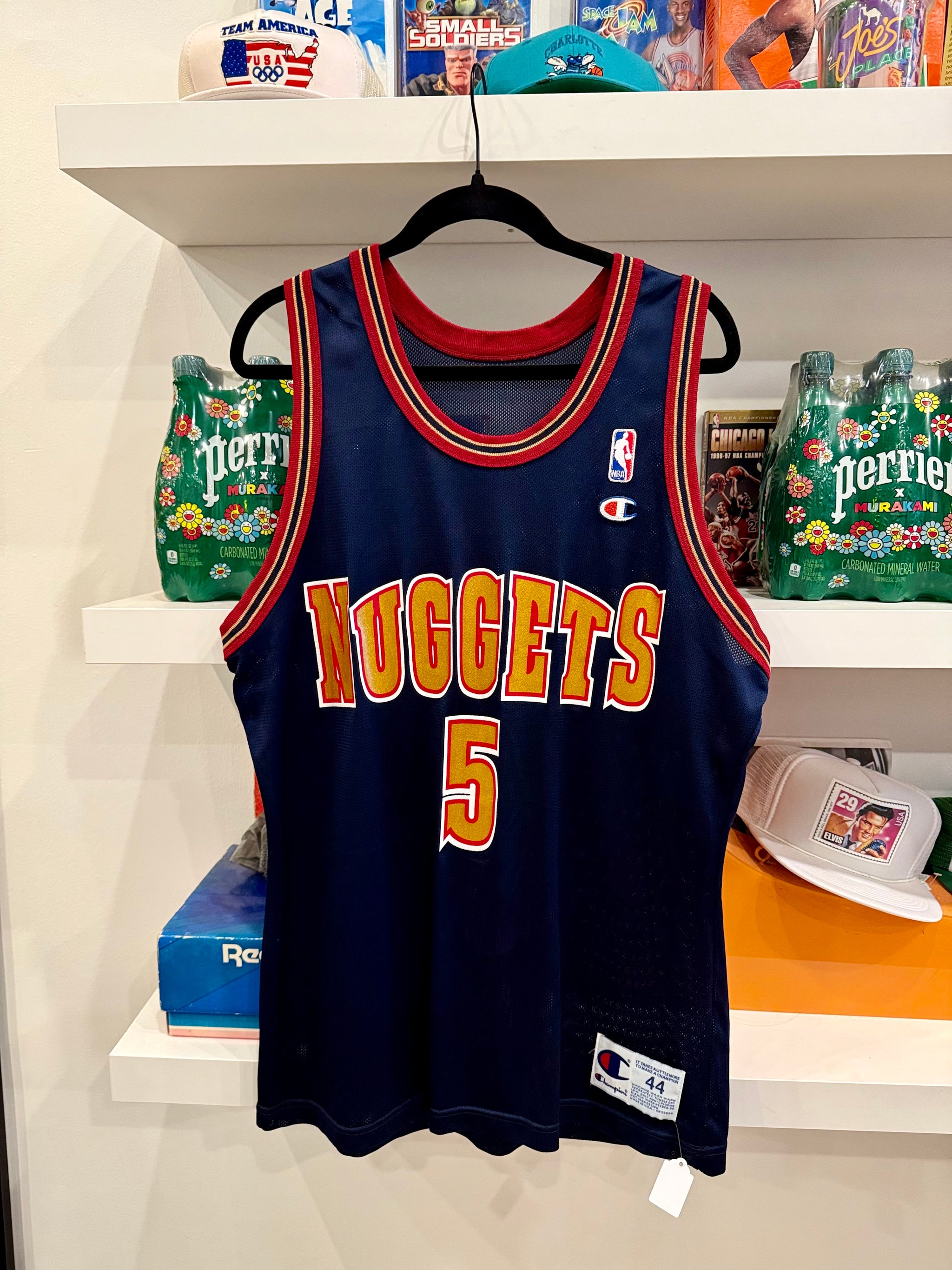 Vintage Jalen Rose Denver Nuggets NBA Champion Jersey Sz 44/L Made