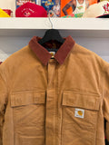Vintage Carhartt Quilted Lining Duck Traditional Coat Jacket with Corduroy Collar Sz M Made in USA