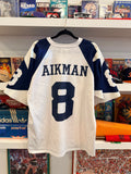 Vintage Troy Aikman Dallas Cowboys 75th Anniversary Logo Athletic Jersey Sz L Made in USA