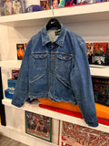 Vintage Wrangler Denim Trucker Jacket 124MJ Style Sz 48 Made in USA