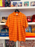 Golf Masters Orange Striped Polo Shirt Sz L