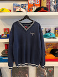 UK University of Kentucky V-Neck Galt Sand Navy Blue Sweatshirt Sz XL