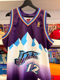 Utah Jazz John Stockton Mitchell & Ness Purple Hardwood Classics 1996/97 Swingman Jersey Sz XL