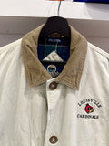 Vintage University of Louisville Cardinals Chore Jacket Sz L Corduroy Collar Plaid Lined Barn Coat