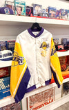 Vintage Magic Johnson Los Angeles Lakers NBA Chalk Line Jacket Sz M Made in USA
