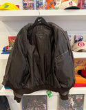 Vintage N.Y.D.A Brown Leather Bomber Jacket Sz L