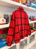 Vintage 1950s Foremost for the Sportsman Penney Red and Black Plaid Wool Zip Up Jacket Sz L