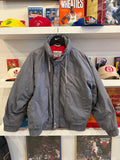 Vintage The Men’s Store at Sears Gray Bomber Puffer Jacket with Hood Sz L