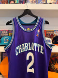 Vintage Larry Johnson #2 Charlotte Hornets Champion Jersey Sz M