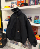 Carhartt Black Duck Canvas Active Jacket Quilt Lined with Hood Sz XXXL Tall