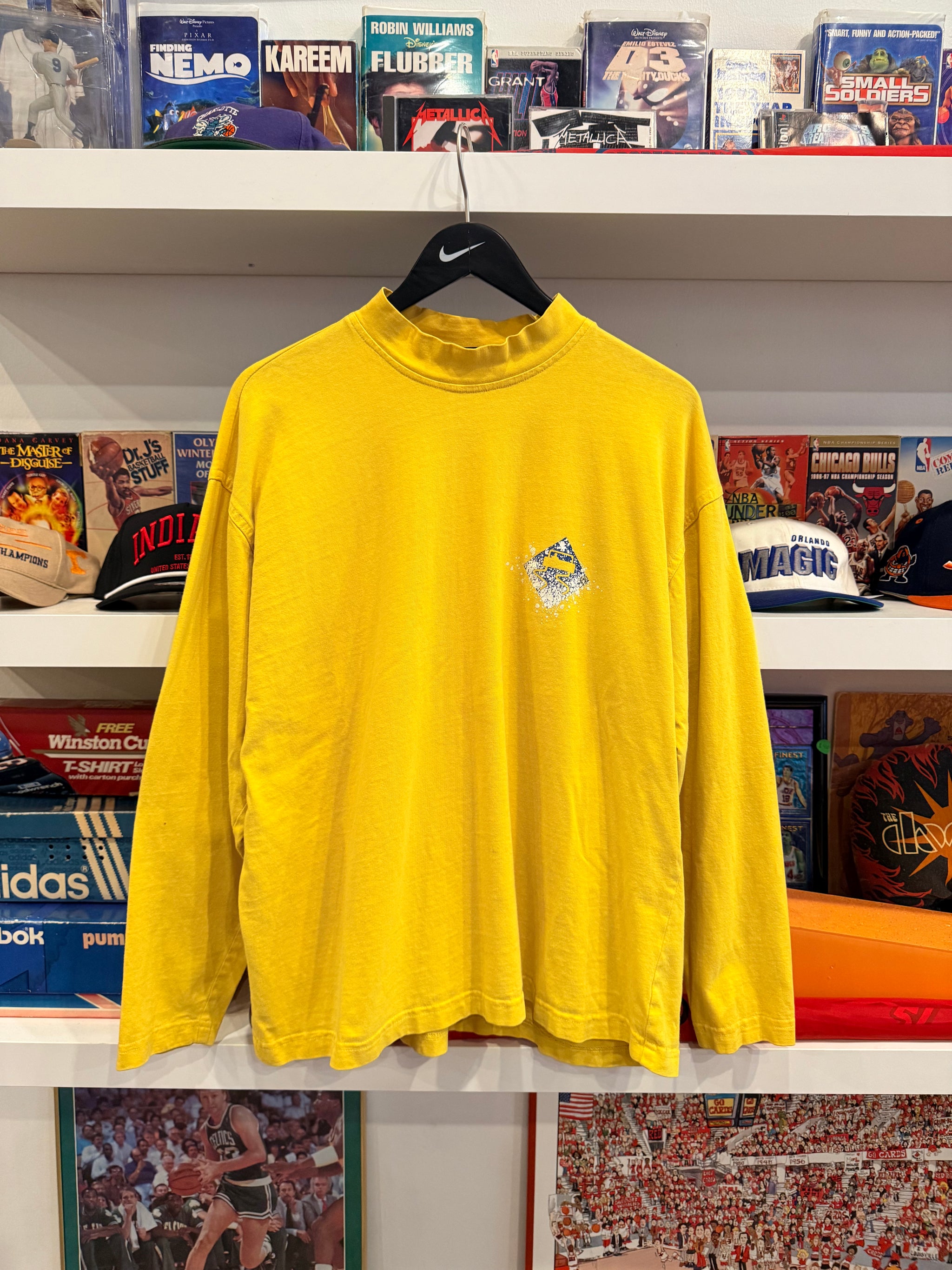 Vintage Skidz Yellow Mock Neck Long Sleeve T-Shirt Sz L – 812 Vintage