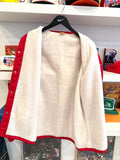 Vintage University of Louisville Cardinals Sherpa Lined Chalk Line Jacket Sz L Made in USA